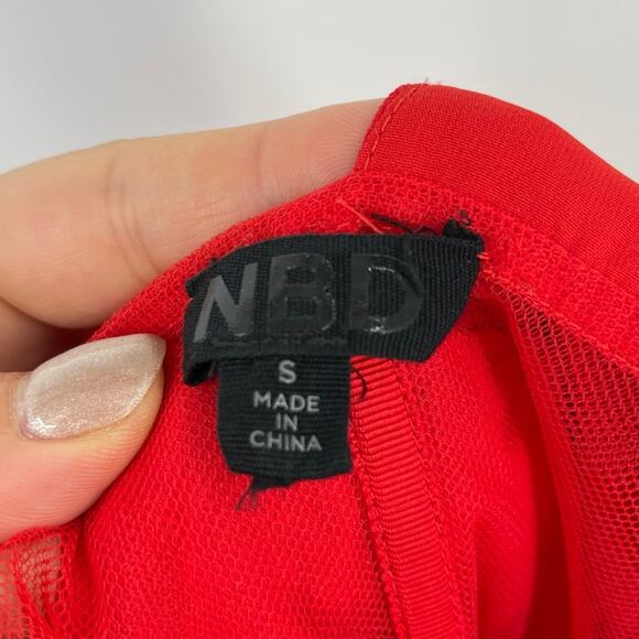 NBD | Christian Gown in Red Asymmetrical Corset Maxi Dress S - Picture 6 of 16